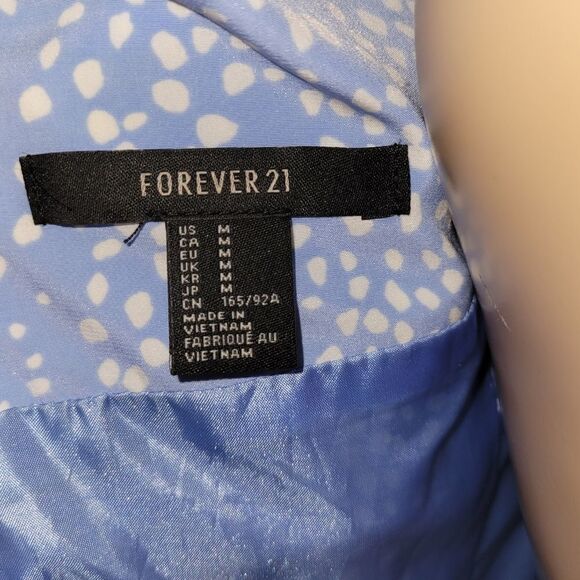 Forever 21 Light Blue & White Print Fit & Flare Dress - Picture 5 of 12